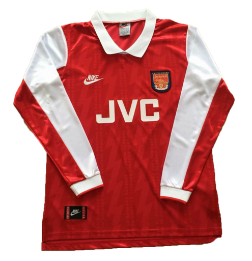 1994 Arsenal Retro Long Sleeve Home Kit Soccer Jersey